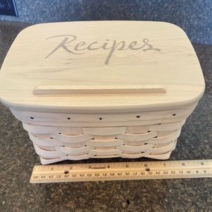 Longaberger Large Recipe Basket / Box - Whitewashed